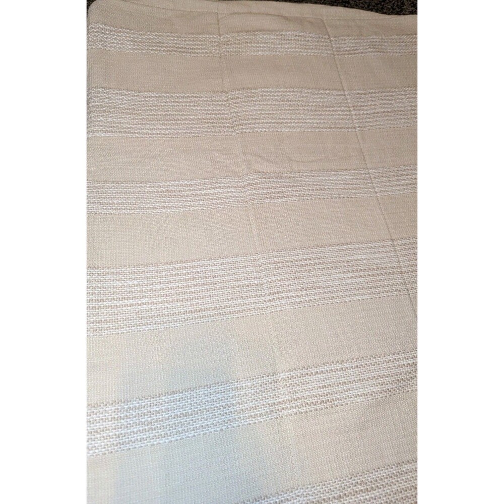 Beddys XL Lumbar Pillow Cover Tan Coastal Textured Stripe Boho Textured EUC